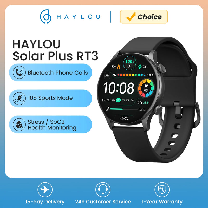 HAYLOU Solar Plus RT3 Smart Watch Bluetooth Phone Call 1.43"AMOLED